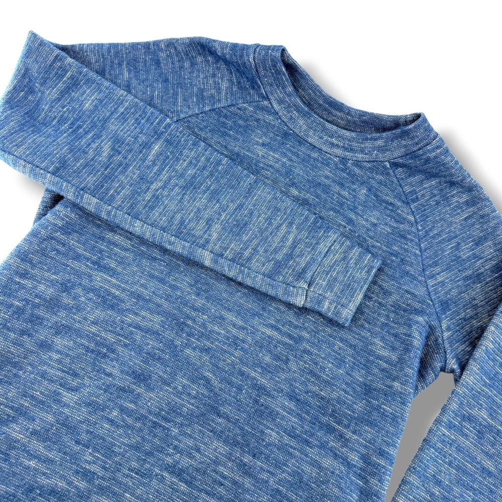 Tracksmith Womens Rapid Transit Crew Merino Wool Raglan Sweatshirt Small Blue